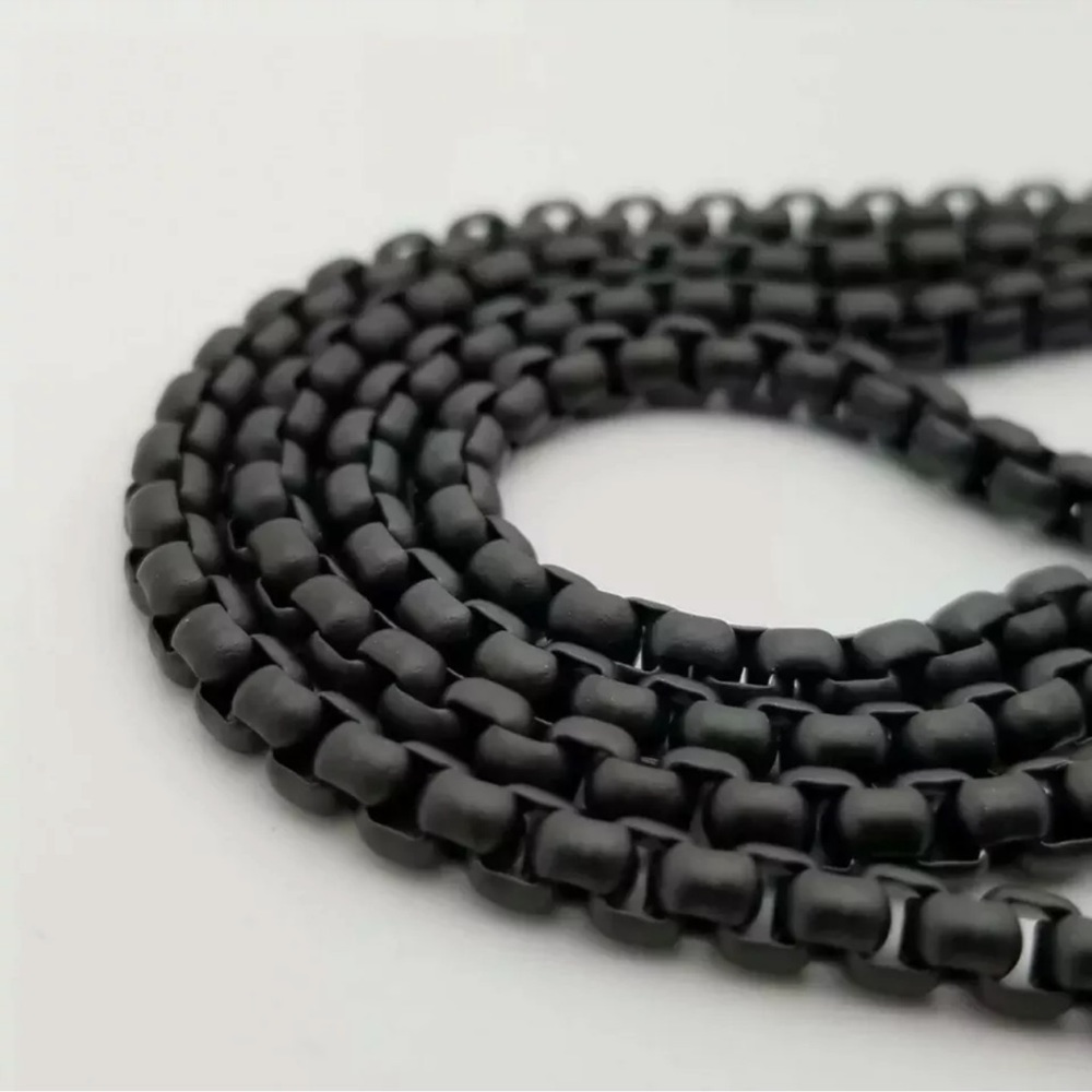 David Yurman Black Stainless Steel 2.7mm Small Box Chain Link 26” Necklace